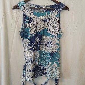 Blue sleeveless cotton top
